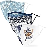 Weddingstar 3 Pack Washable Cloth Face Mask Reusable and Adjustable with Filter Pocket