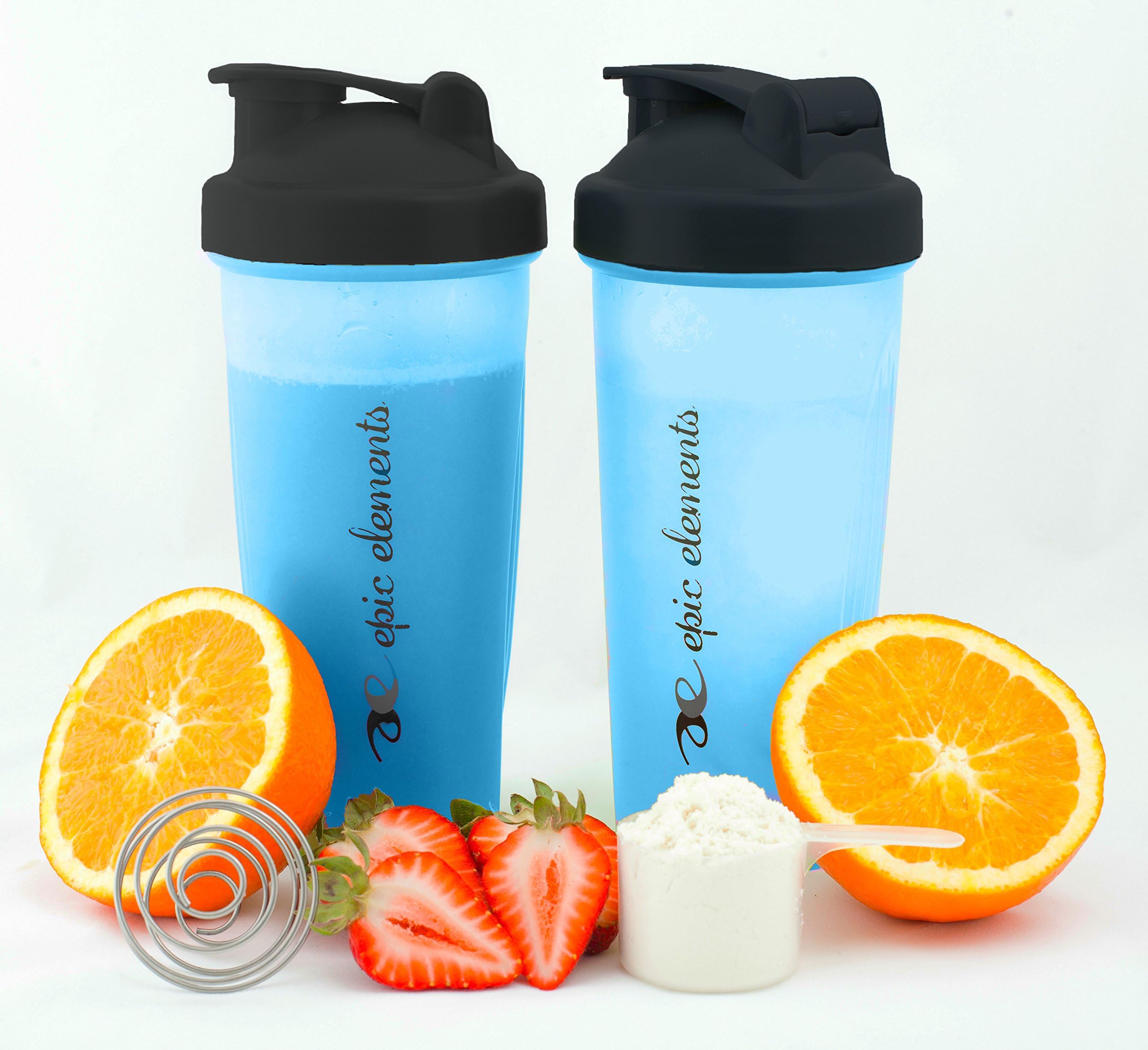 Shaker Bottle by Epic Elements [28 Ounce, BPA Free] Great for blending protein shakes, smoothies, and juices!