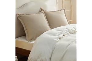 Bedsure Waffle Weave Euro Sham, 26x26 Inches Pillowcases 2 Pack, 100% Cotton Euro Pillow Covers with Envelope Closure for Gift, Home Decor, Throw Pillow Covers for Bed Sofa Couch, Khaki