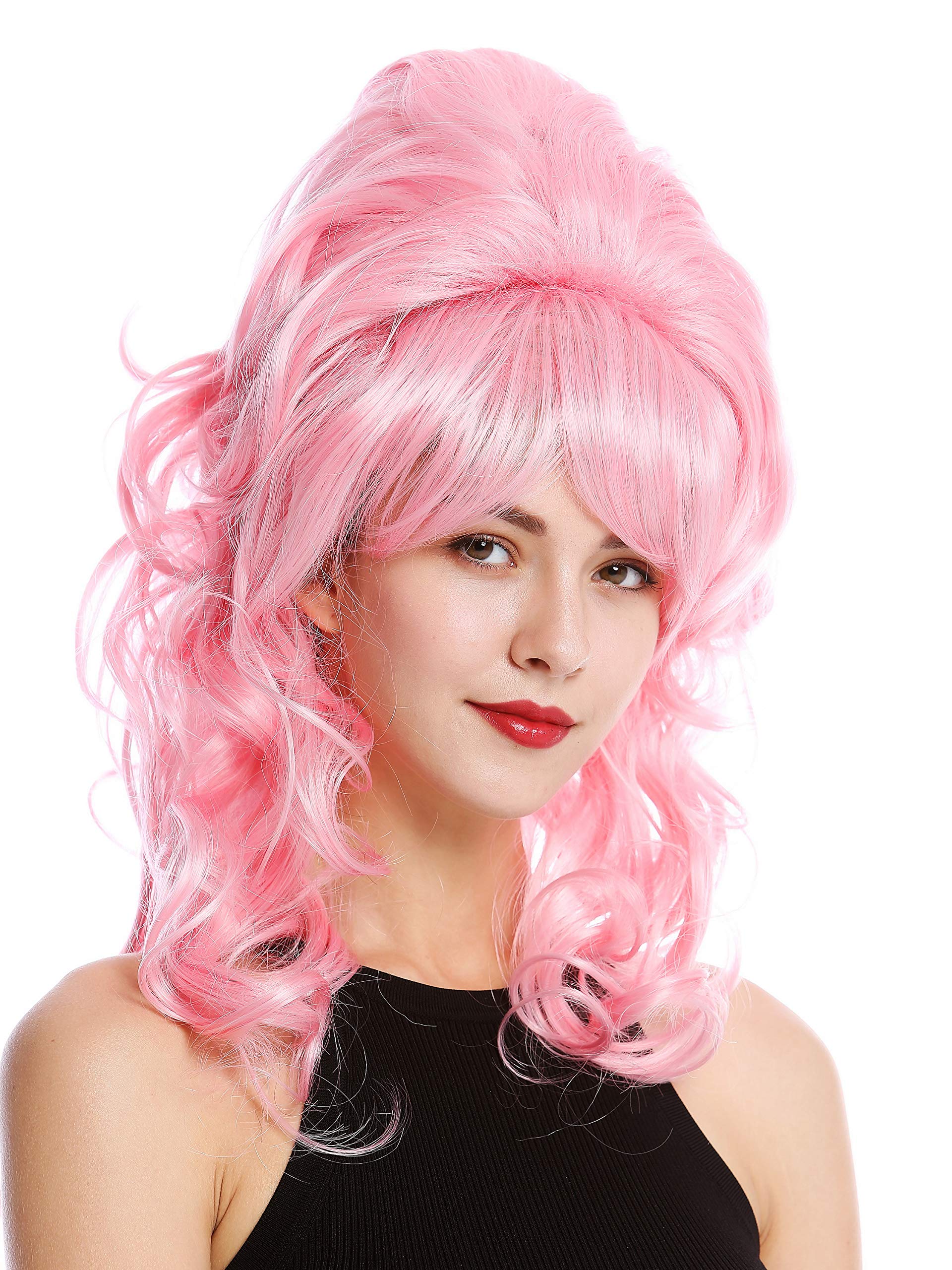 WIG ME UP - GFW2418-TF2317-F1 Quality Lady Wig Baroque 60s Beehive Retro Bun curly long pink Pop Singer