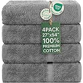 Chakir Turkish Linens | Hotel & Spa Quality 100% Cotton Premium Turkish Towels | Soft & Absorbent (4-Piece Bath Towels, Gray)