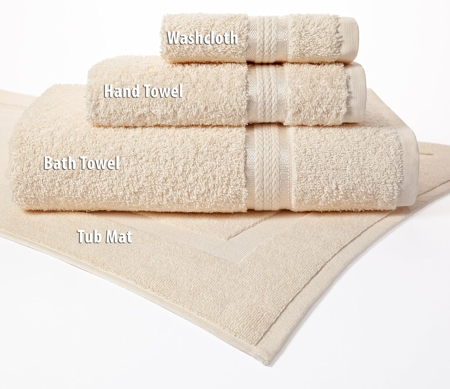 Cotton Craft Ultra Soft Hand Towel 16x28, Ivory Pure Luxury 650 gram Cotton with