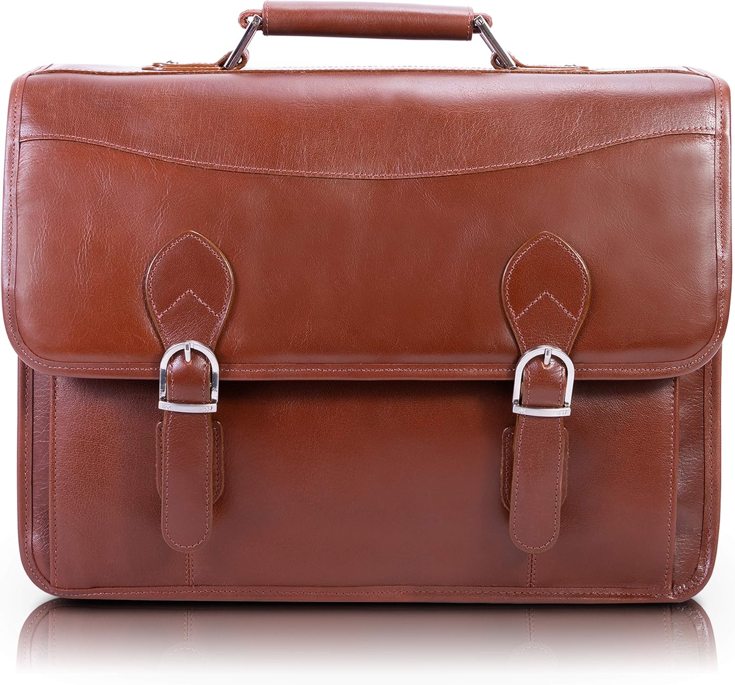 cognac leather briefcase