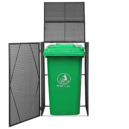vidaXL Mülltonnenbox für 1 Tonne Poly Rattan Müllbox Mülltonnenverkleidung