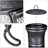 Relaxdays Chiminea Patio Heater 89cm Grey Cast Iron Firepit with Poker & Spark view 8