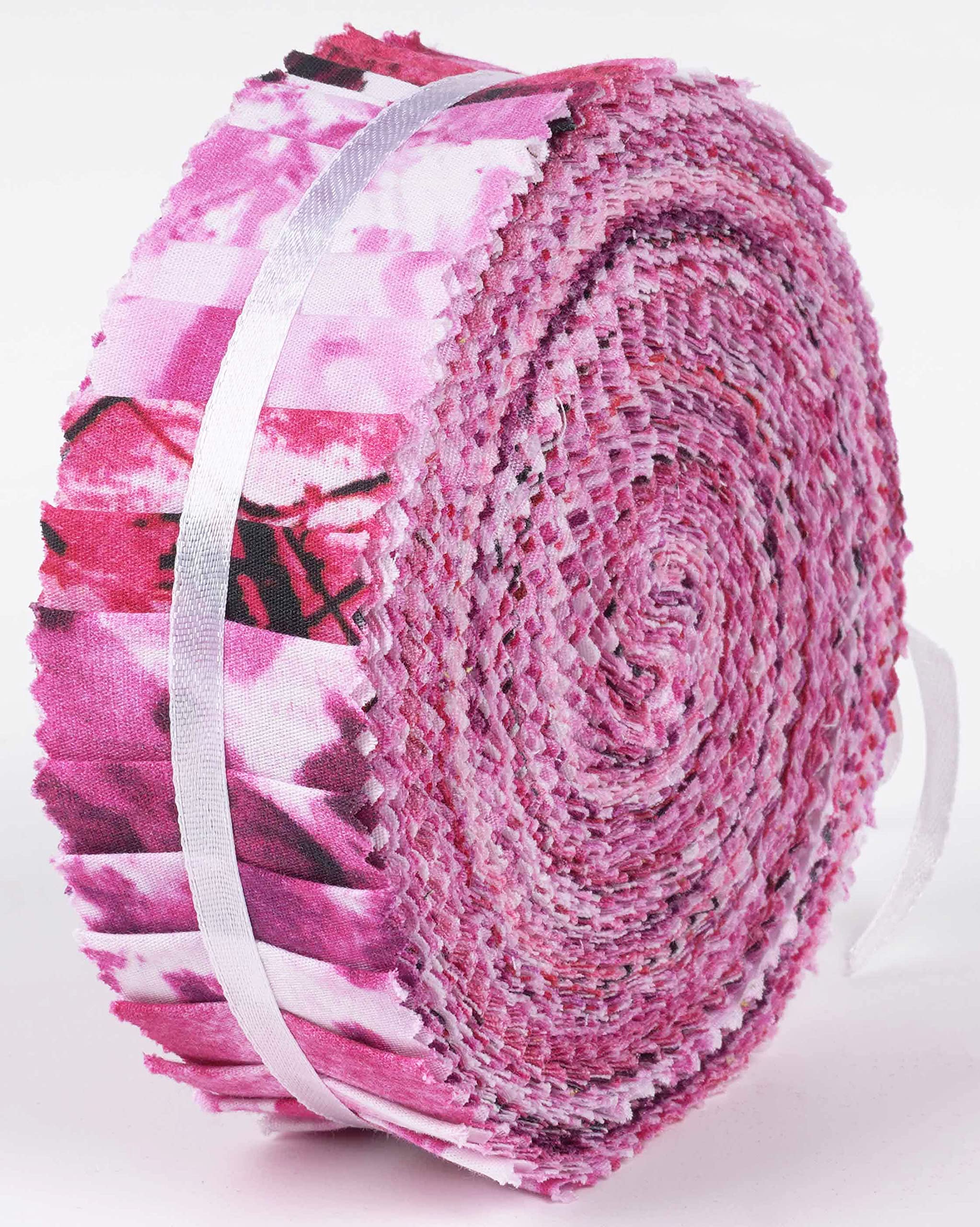 Soimoi 40Pcs Tie Dye Print Precut Fabrics Strips Roll Up 1.5x42inches Cotton Jelly Rolls for Quilting - Purple