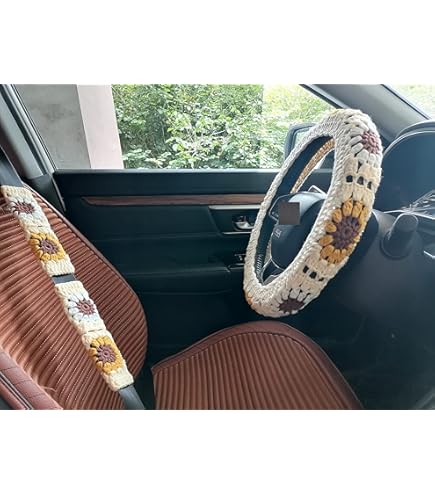 Steering Wheel Sunflower Seat Cover Set Camo Seat Covers 16 Pieces