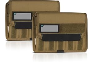 Savior Equipment Mag Buddy 2-Pack Tactical Pistol Mag Pouch Hold Up to 5 Standard Single/Double Stack Magazine, Handgun Magazine Organizer Holder Transportation Carrier, 4 of ID Patches Included