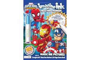 Bendon Marvel Super Hero Adventures 24 Page Imagine Ink Magic Ink Coloring Book with Mess Free Marker 45646