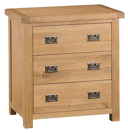 The Furniture Outlet Colchester Chunky Oak 3 Drawer Chest Amazon