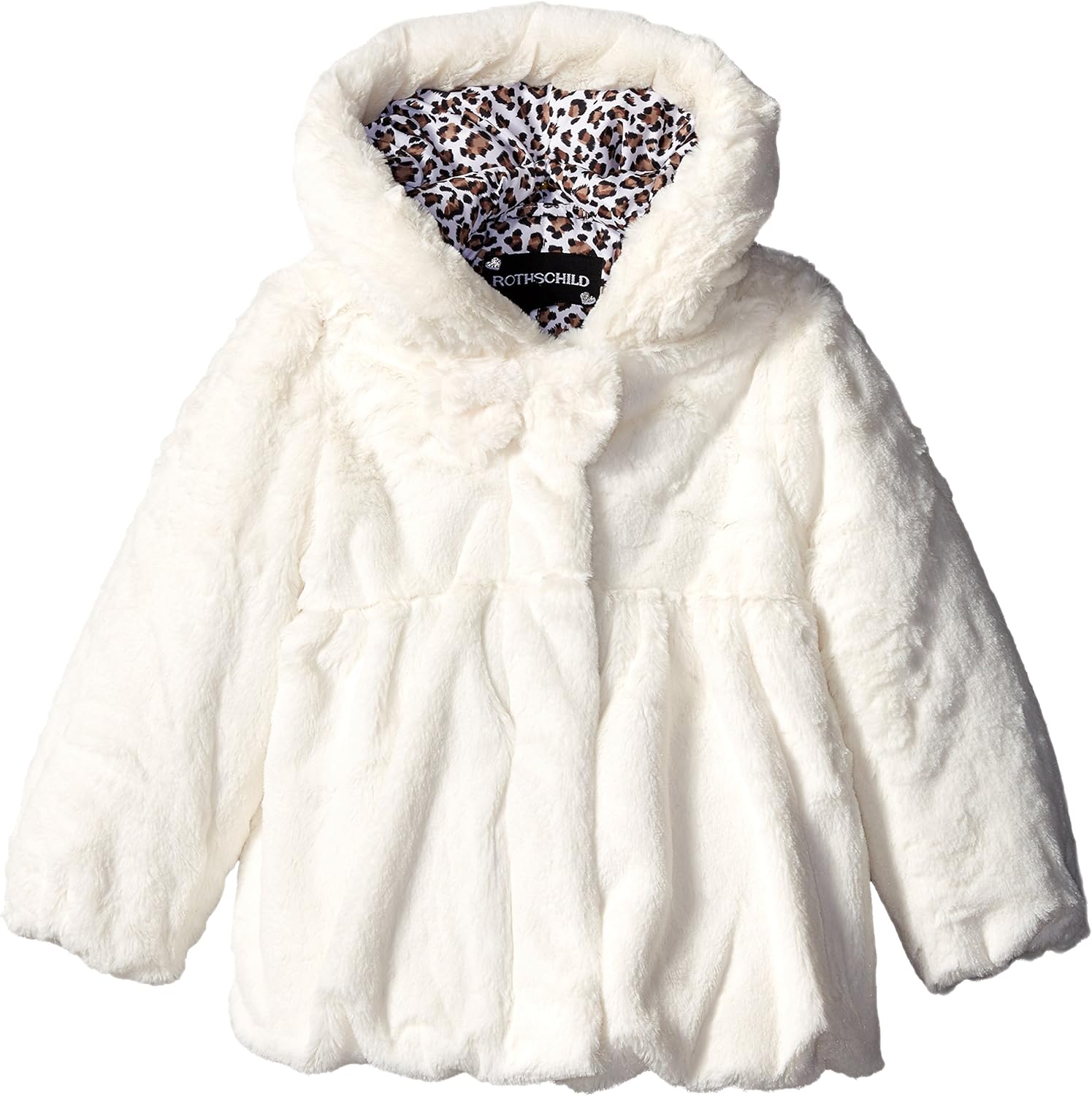 Rothschild Little Girls' Faux Fur Bow Coat Clothing