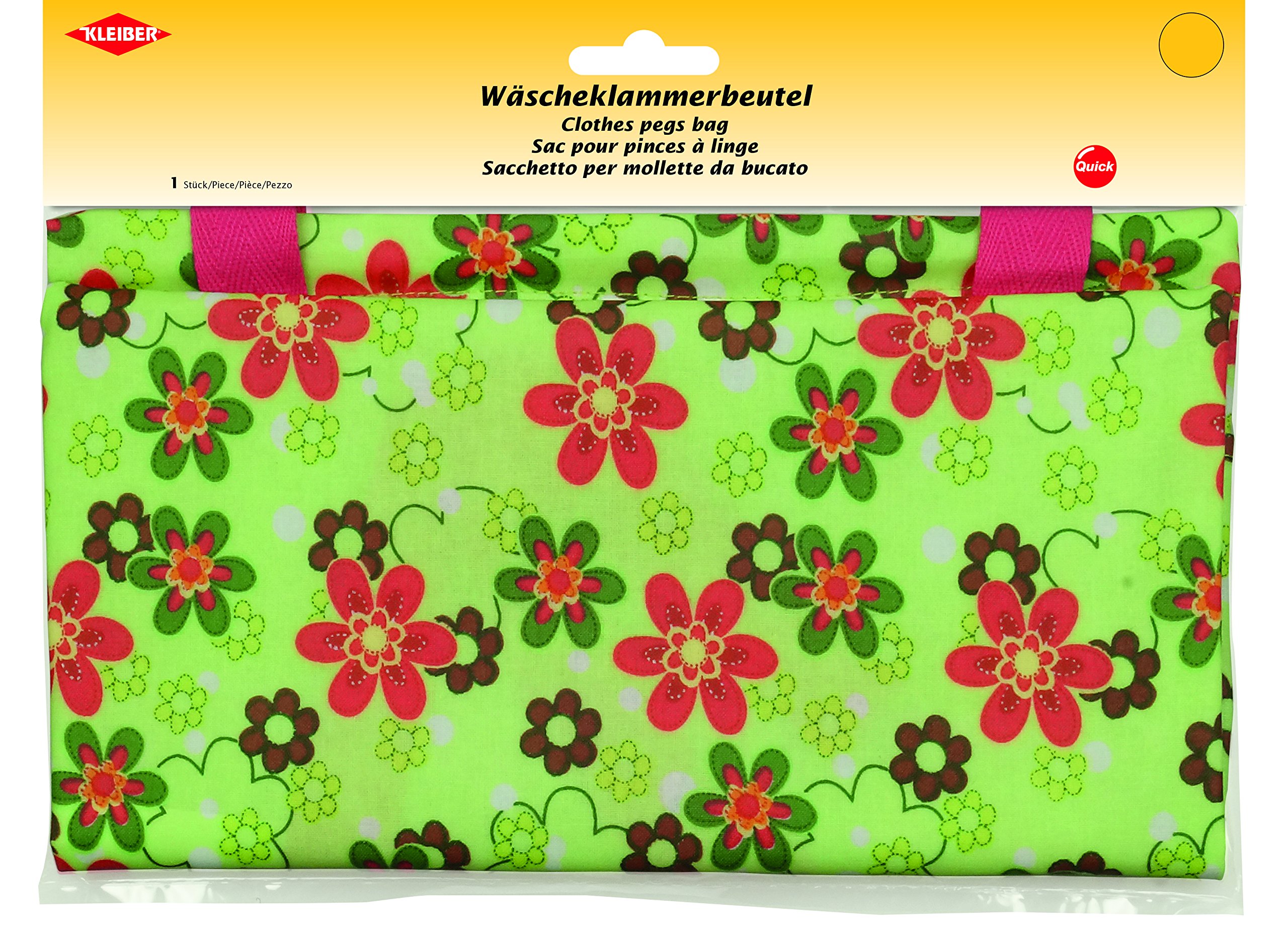 Kleiber Clothes peg Bag, Fabric, Green, 27.5 x 29 x 1 cm