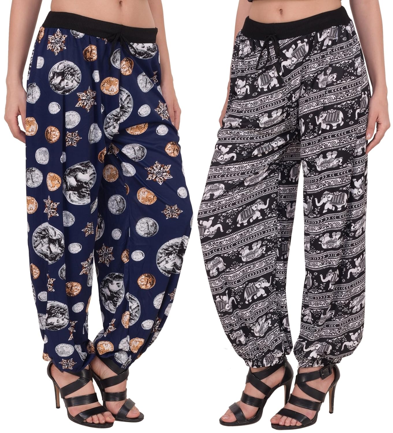 adonia women's poly-knit lycra harem (combo of 2)