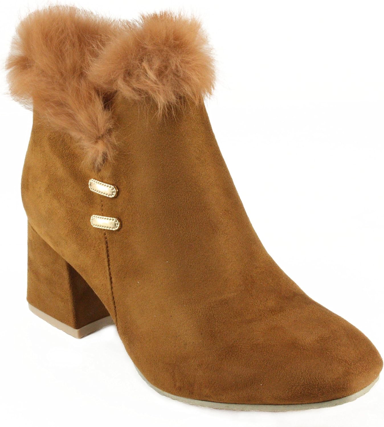mid heel suede ankle boots