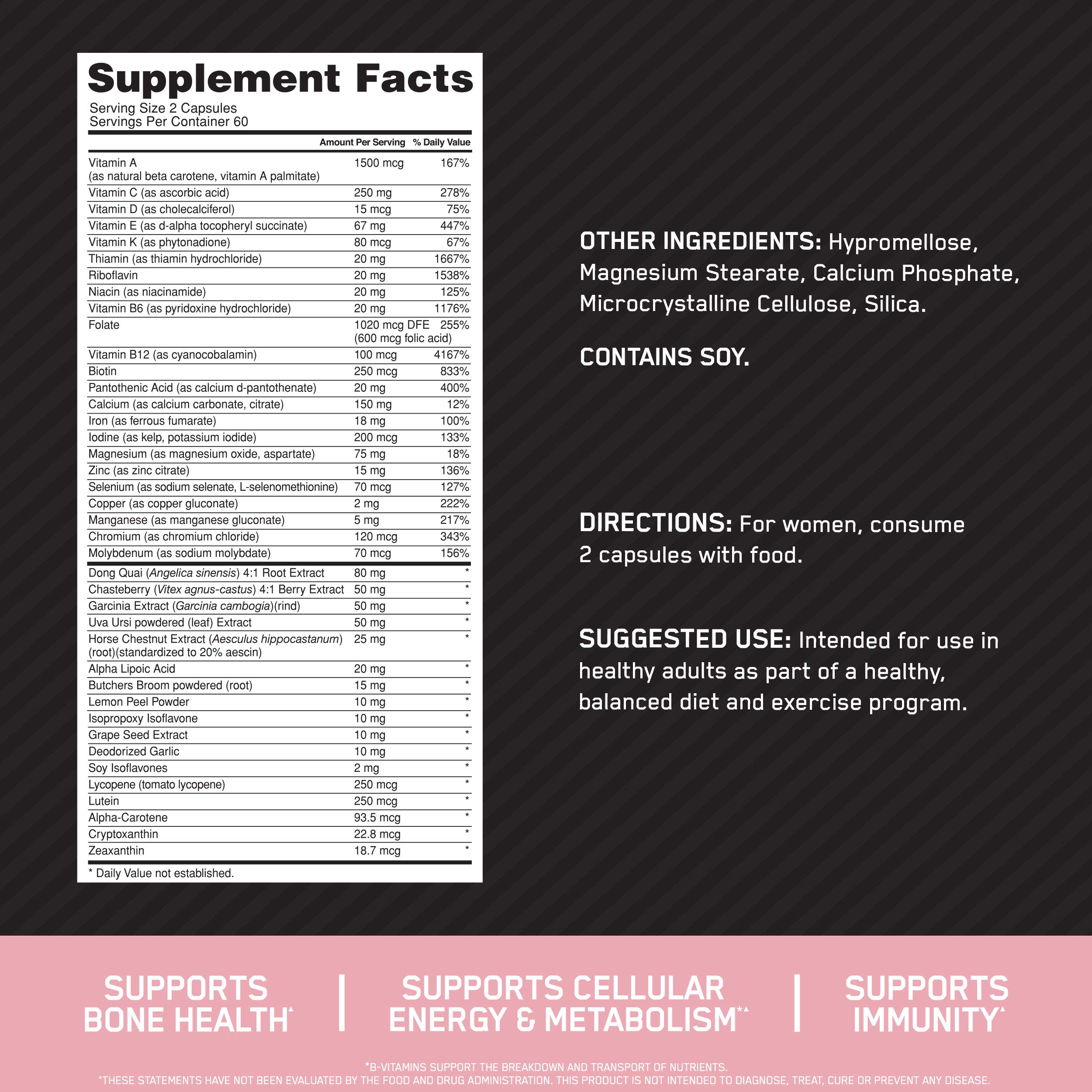 Optimum Nutrition OptiWomen, Vitamin C, Zinc and Vitamin D for Immune