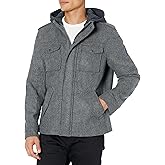 Levi's Men's Wool Blend Hooded Military Jacket