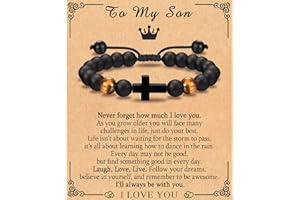 EFVISD Cross Bracelet Gifts for Boys Girls, Easter Basket Stuffers Baptism Communion Confirmation Birthday Christmas Valentines Graduation Gifts for Son Grandson Nephew Brother Daughter Granddaughter Niece