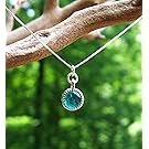 Recycled Vintage Mason Jar Glass Color Dot Necklace