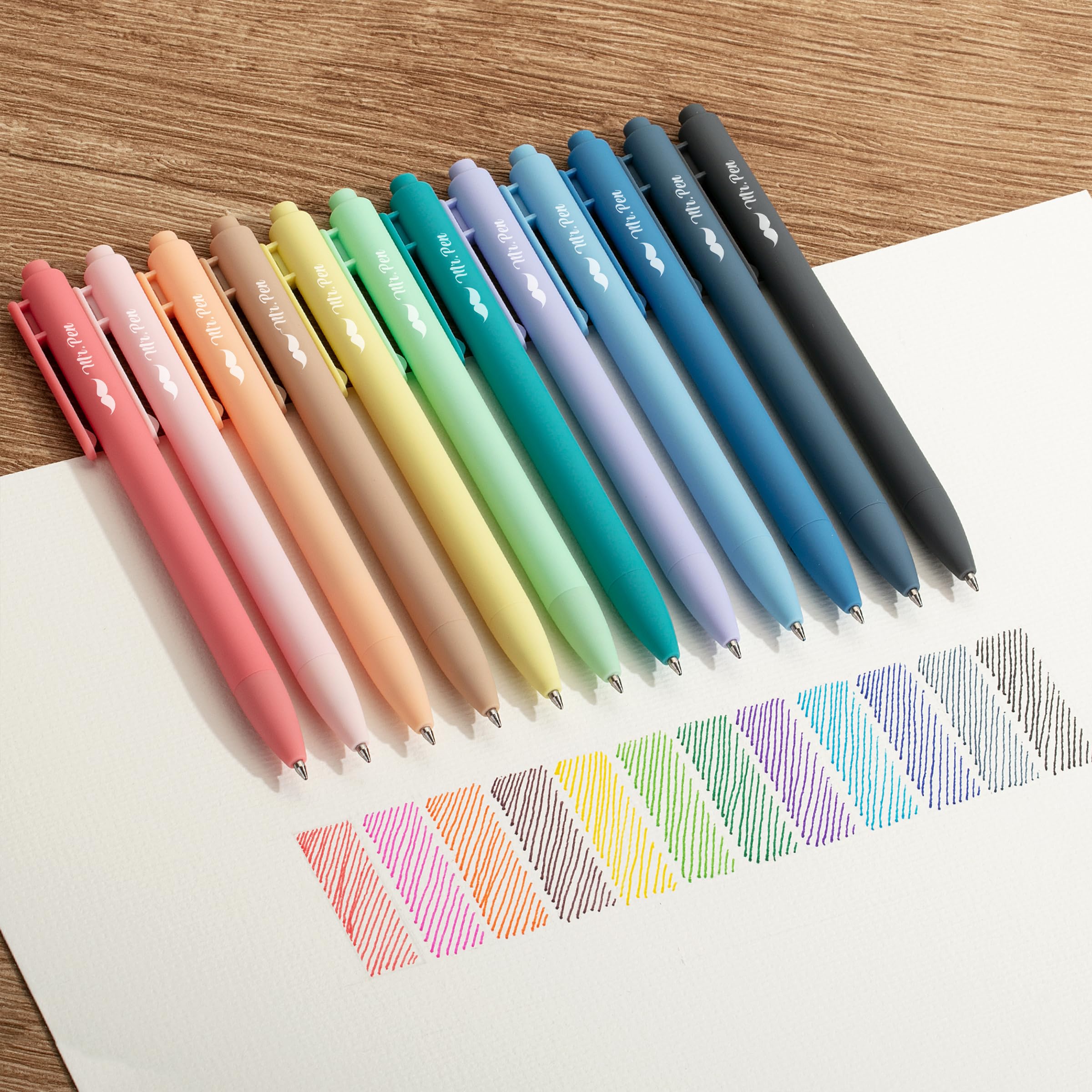 Mr. Pen Retractable Gel Pens, 12 Pack, Fast Dry, Gel Pens Fine Point 0.7mm, Retractable Pens, Cute Pens, Back to School Supplies