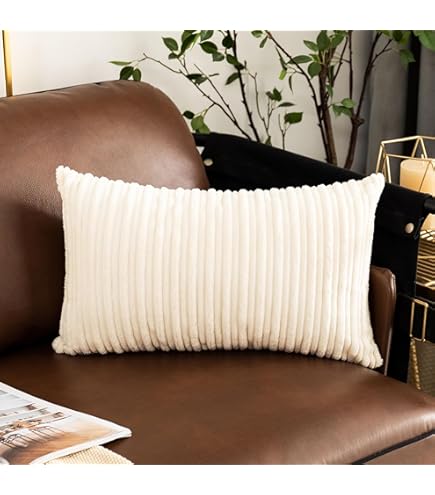 Cojín Rectangular Doble Tela Algodón Jacquard 30x50 Raya Londres Blanco Funda Relleno