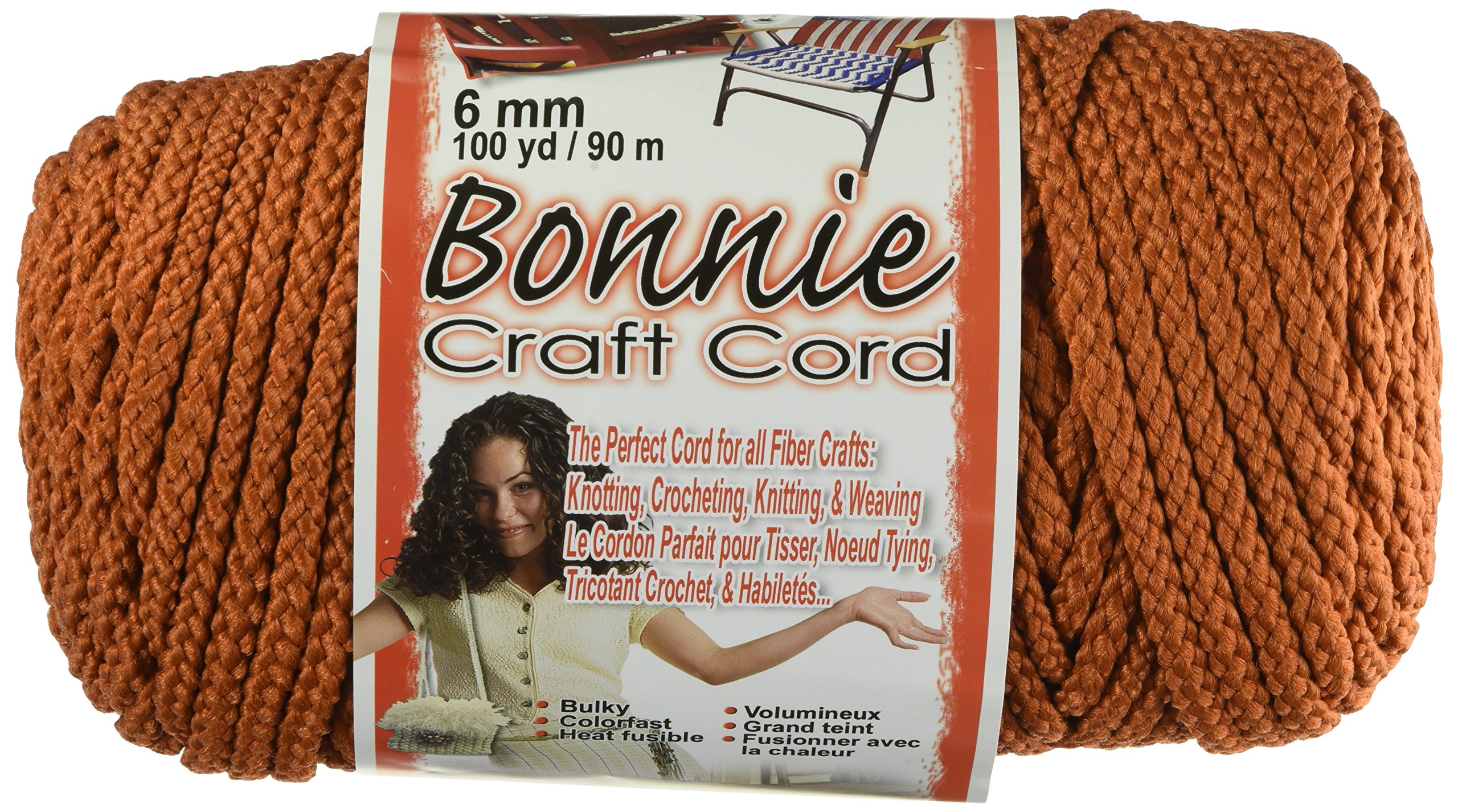 Pepperell polyolefin fiber Bonnie Macrame Craft Cord 6 mmx 100 yard-Rust โ image 1