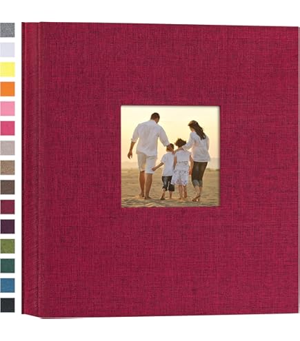 potricher Linnen hardcover fotoalbum, 4 x 6, 600 foto's, grote capaciteit voor familie, bruiloft, jubileum, babyvakantie (grijs, 600 zakken