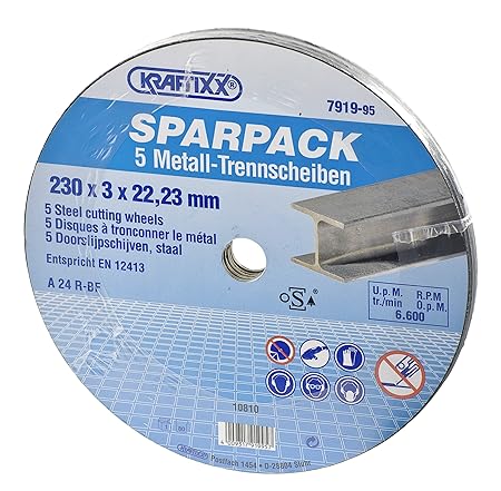 Kraftixx Trennscheiben 791995 (für Metall, 5er Sparpack, Durchmesser 230 mm)