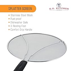 U.S. Kitchen Supply Stainless Steel Splatter Guard
