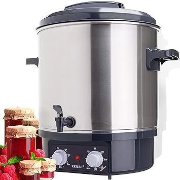 KESSER Einkochautomat 27 Liter Glühweinkocher Glühweinkessel mit Timer | 1800 Watt | Temperatur von 30-100°C | Zeituhr bis 12