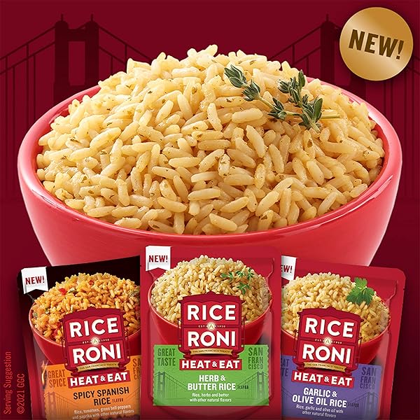 RICE-A-RONI HEAT EAT, MICROWAVE RICE, QUICK COOK RICE, SPICY SPANISH, 8.8OZ POUCH