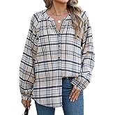INFITTY Women's Buffalo Plaid Hoodie Long Sleeve Jacket Button Drawstring Casual Fall Shirts with Pocket