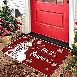 TREWAVE Christmas Doormat Snowman Let it Snow