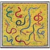 Classic Snakes and Ladders Board Game &ndash; Foldable Family Board Game with Dice &amp; Pawns, Retro Educational Toy for Kids &amp; Adults, Travel Portable Game Set for 2-4 Players Ages 3+