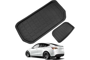 LDCRS Tesla Model Y Front Trunk Mats & Rear Sub Trunk Mats 2024 2023 2022 2021 - All Weather Frunk Mats - Premium 3D Waterproof Rear Trunk Mats Without Logo - Heavy Duty Non Slip Frunk & Trunk Liners
