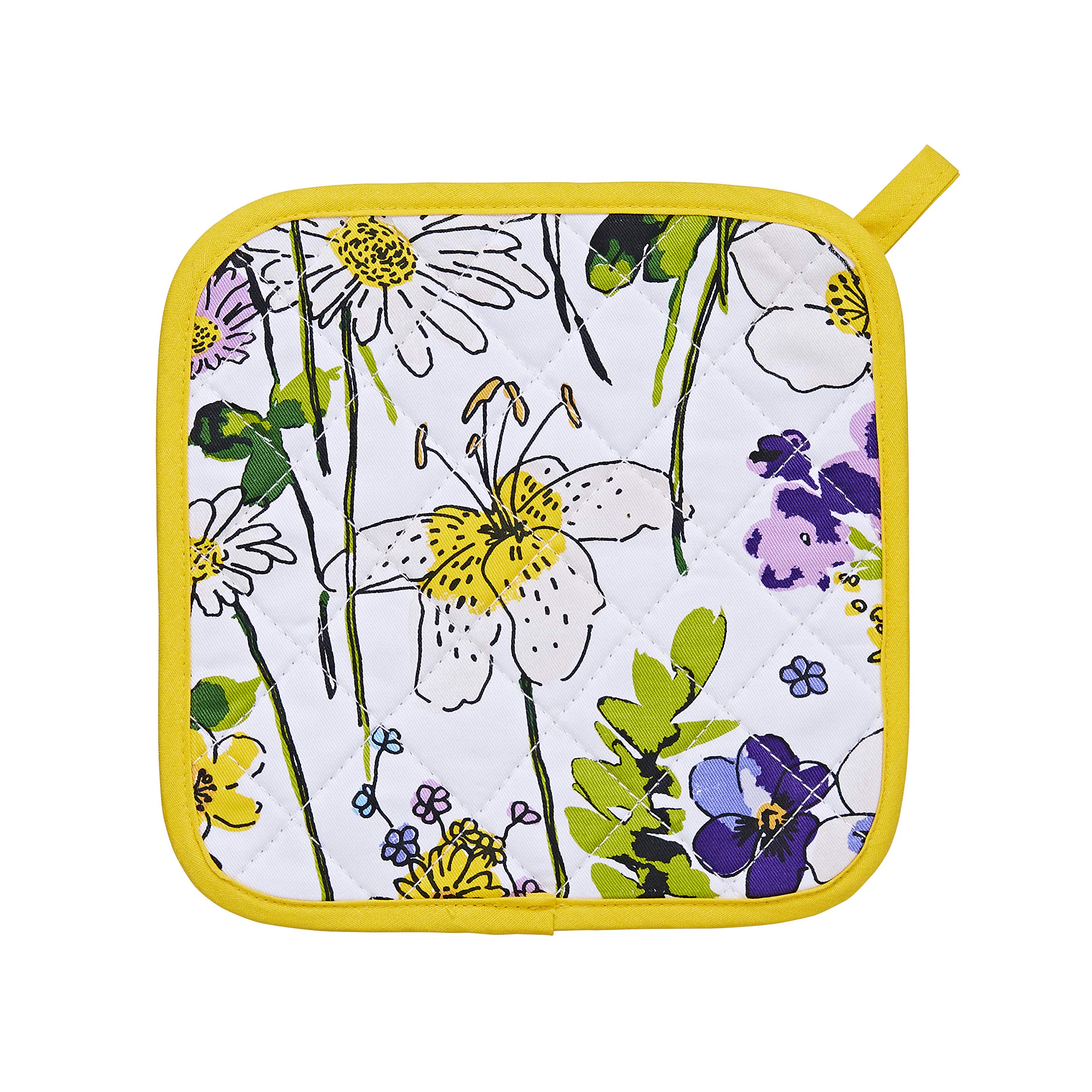 Ulster Weavers - Garden Flowers Pot Mat/Pot Holder (21 x 21cm) - 100% Cotton - Cotton Trivet with Floral - Floral Print Pot Mat - For Hot Pan Mat - Trivets for Hot Pans - Kitchen Accessories