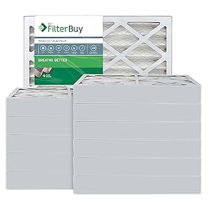 FilterBuy 17x25x4 MERV 13 Pleated AC Furnace Air Filter, (Pack of 12 Filters), 17x25x4 – Platinum