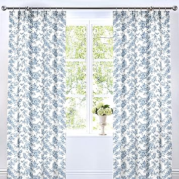 Dreams Drapes Malton Blue 66x72 Thermal Lnd Fabric Curtains