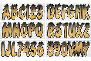 Hardline Products Series 200 Factory Matched 3-Inch Boat & PWC Registration Number Kit, Brown/Black - BRBKG200