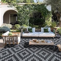SAND MINE Waterproof Outdoor Rug 9x12 ft, Plastic