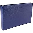 Better Office Products 7 Ring Executive Check Binder with Zipper Pouch, Blue Textured Cover, for 9 x 13 3 Per Page Business Checks, 600 Check Capacity Checkbook Holder,