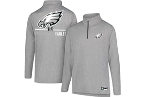 Ultra Game Adults NFL Official Super Soft Quarter Zip Long Sleeve T-Shirt