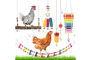 Woiworco 6 Packs Chicken Toys for Coop, Chicken Xylophone Toy for Hens, Chicken Ladder Swing Toys, Chicken Pecking Toys, and Vegetable Hanging Feeder for Chicken Bird Parrot Chicken Coop Accessories