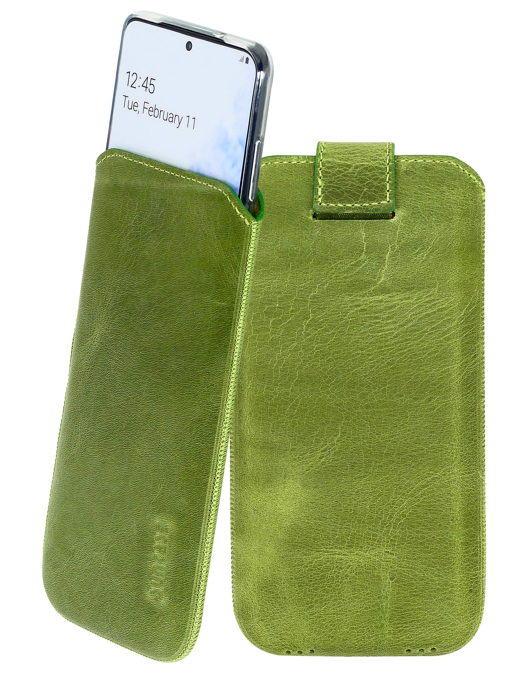 Suncase case compatible with Samsung Galaxy S20 with ADDITIONAL cover/shell/bumper/silicone *tab with pull-out function* mobile phone case leather case protective case in antique kiwi green