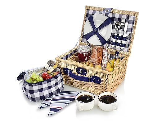 Sänger cesta de picnic de mimbre con nevera | Interior de plástico ...