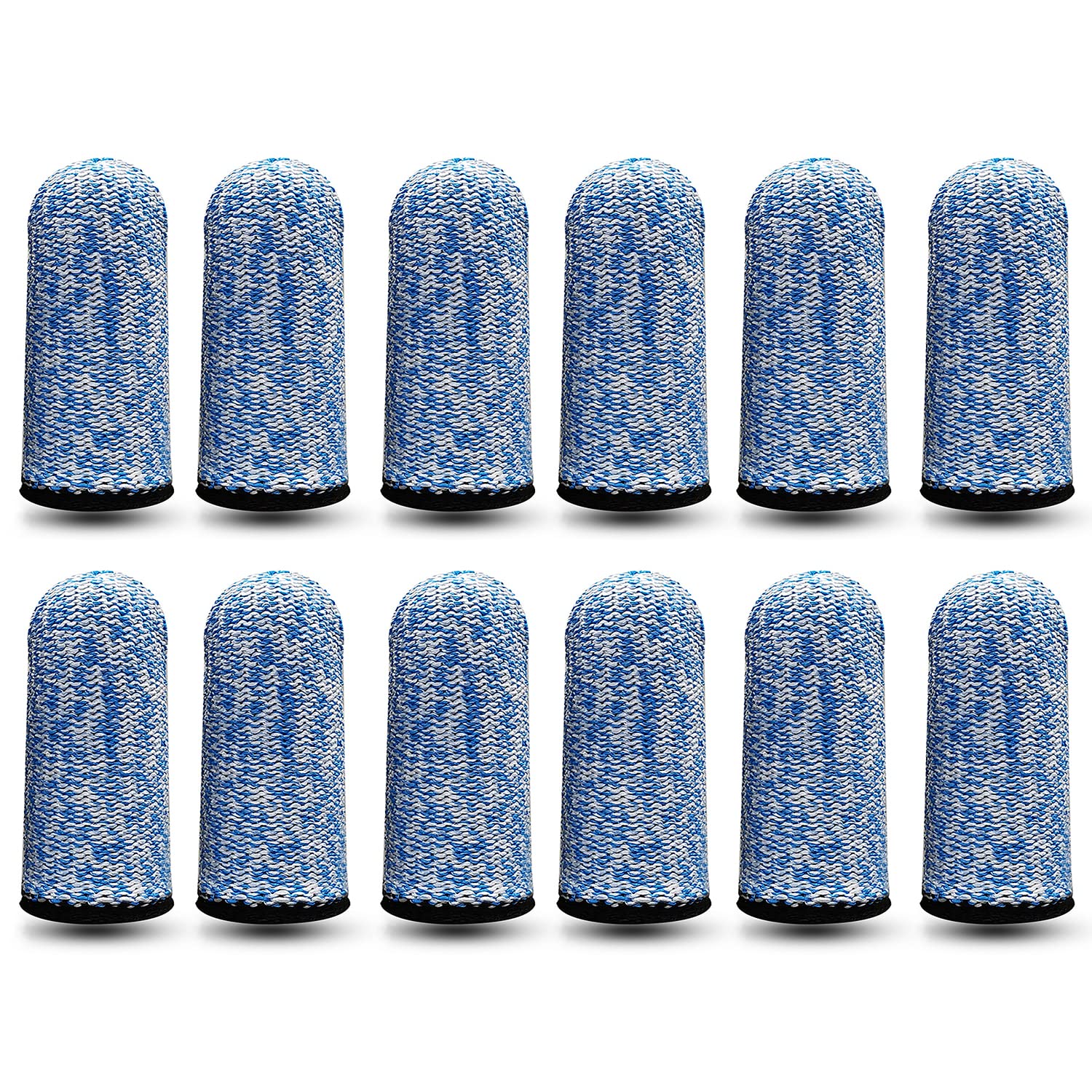 RIVIEVAL 12 Pieces Finger Cots, Reusable Thumb Protector Non Slip Finger Protectors Breathable Finger Cots Cut Resistant Protection for Work, Kitchen, Garden, Sculpture (Blue)… — image 1