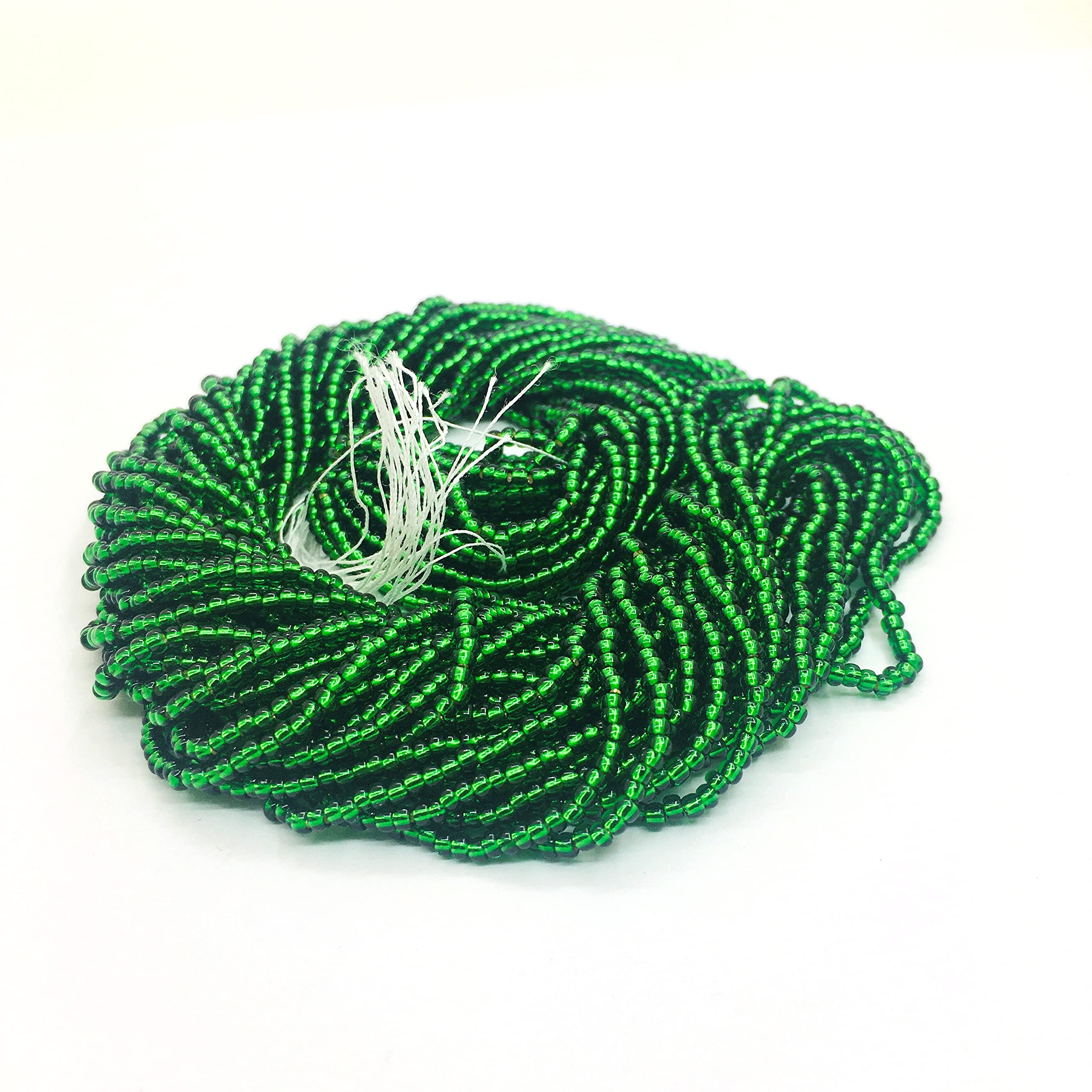 Seed Beads 2 mm Preciosa Ornela Czech 9000 Pieces CZ Glass Beads 11/0 24 on Multiple Strands (Green Silver Input) — image 1