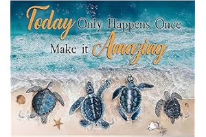 Sea Turtle Stamped Cross Stitch Kits for Adults -Beach Embroidery Kits for Beginners Adults,11 CT Patterns Dimensions Counted