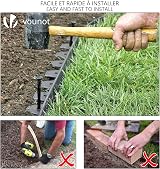 VOUNOT Lawn Edging 20m with 60 Pegs Flexible Plastic Border 5cm Grey view 2