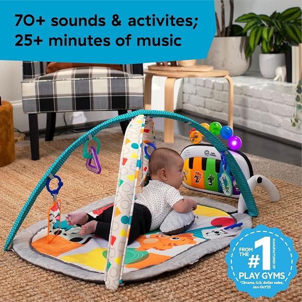 BABY EINSTEIN 4-IN-1 KICKIN’ TUNES MUSIC AND LANGUAGE PLAY GYM AND PIANO TUMMY TIME ACTIVITY MAT