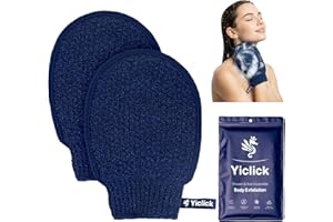 Yiclick Heavy Exfoliating Gloves Mitts, Exfoliating Body Scrubber Exfoliator For Shower Bath, Korean Body Scrub Mitts for Dead Skin Remover, Loofah Luffa Sponge Wash Cloth For Men Women
